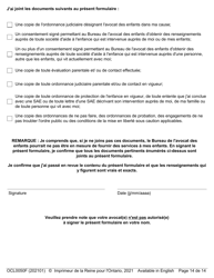 Forme OCL0050 Formulaire D&#039;admission - Affaires Parentale Et De Contact - Ontario, Canada (French), Page 16