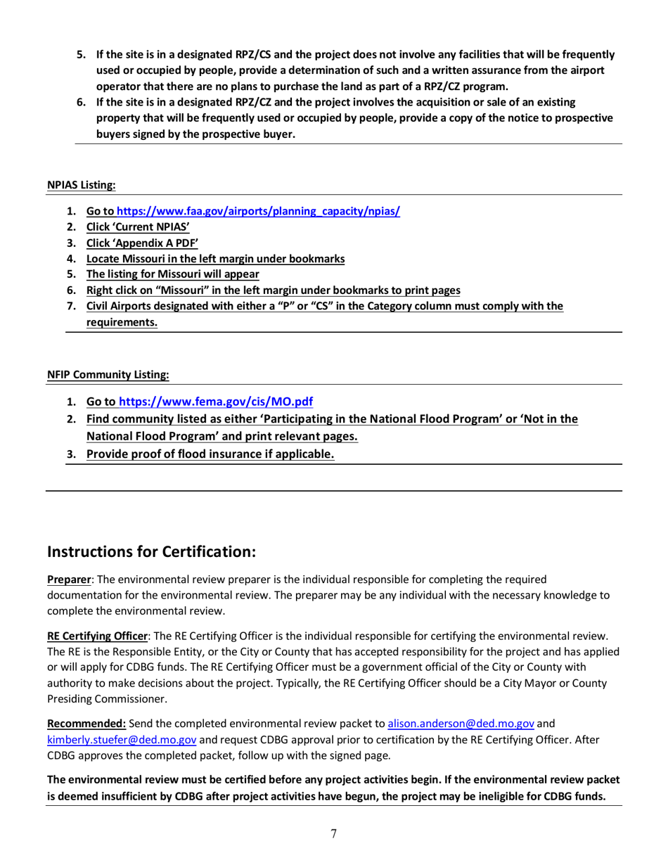 Finding of Exemption for Improvements Related to Disasters  Imminent Threat - Missouri, Page 7