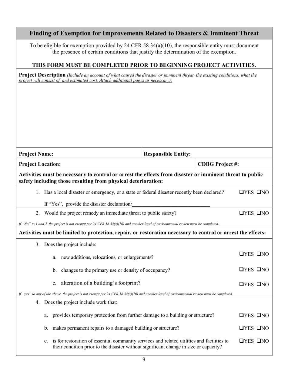 Finding of Exemption for Improvements Related to Disasters  Imminent Threat - Missouri, Page 9