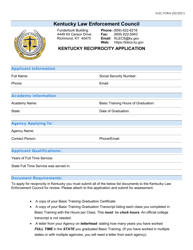 Kentucky Reciprocity Application - Kentucky