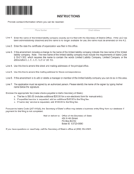 Amendment to Certificate of Organization Limited Liability Company - Idaho, Page 2