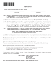 Certificate of Organization Limited Liability Company - Idaho, Page 2