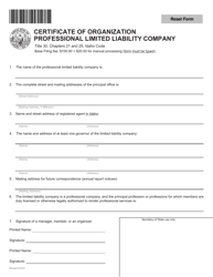 &quot;Certificate of Organization Professional Limited Liability Company&quot; - Idaho