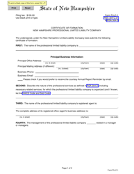 Form PLLC-1 Certificate of Formation New Hampshire Professional Limited Liability Company - New Hampshire, Page 2
