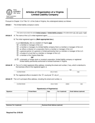Form LLC1011 Articles of Organization of a Virginia Limited Liability Company - Virginia, Page 2