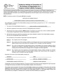 Form LLC1011.1 Guide for Articles of Correction to the Articles of Organization of a Virginia Limited Liability Company - Virginia, Page 2