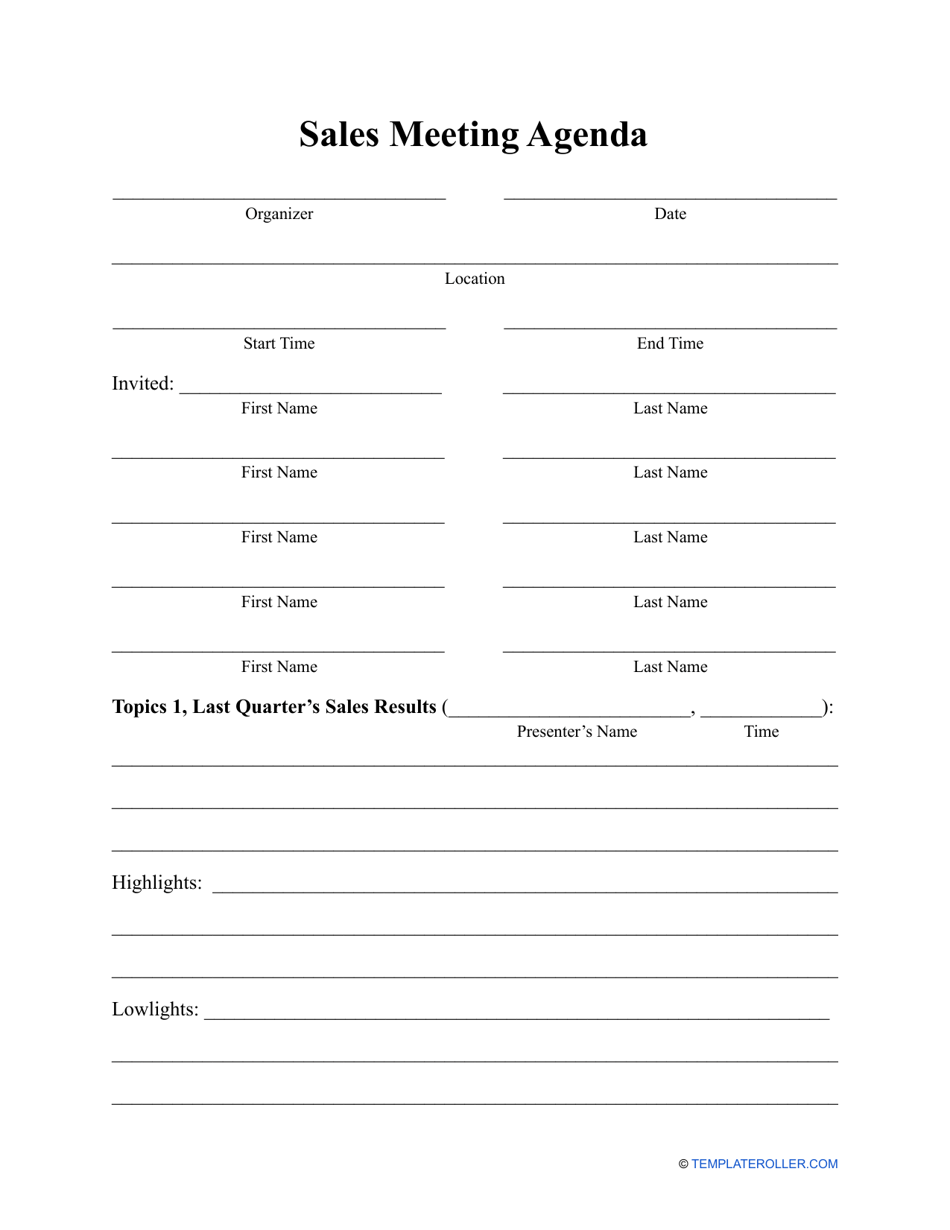 Sales Meeting Agenda Template, Page 1