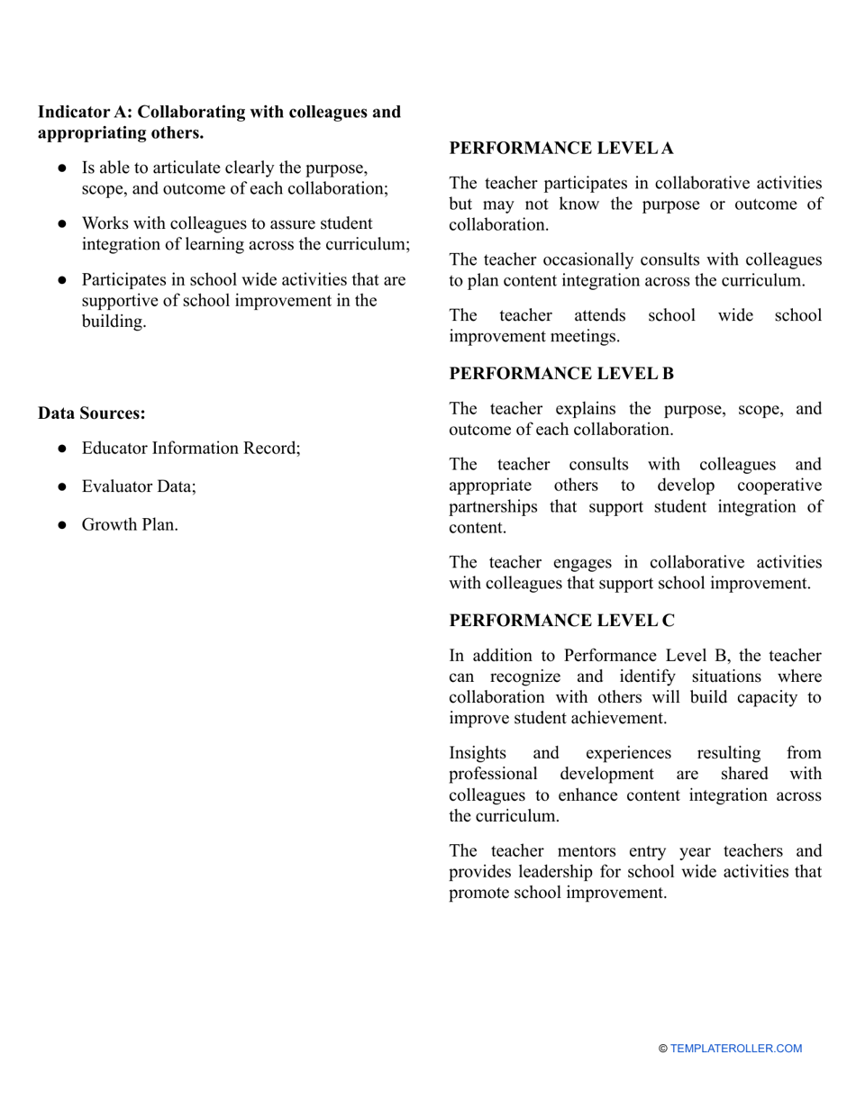 Teacher Evaluation Form for Administrators, Page 11