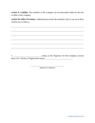 LLC Articles of Organization Form - Mississippi, Page 3