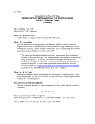 Form C-102A Certificate of Amendment to the Certificate of Incorporation (For Use by Domestic Profit Corporations) - New Jersey, Page 2