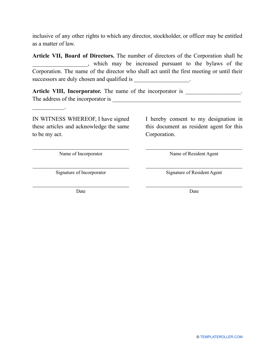 Articles of Incorporation Template - Georgia (United States), Page 2