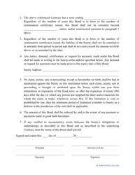 Payment Bond Form, Page 2