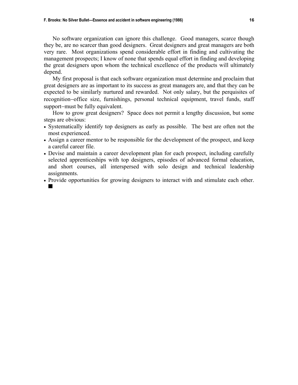 No Silver Bullet - Essence and Accident in Software Engineering - Frederick P. Brooks, Page 16