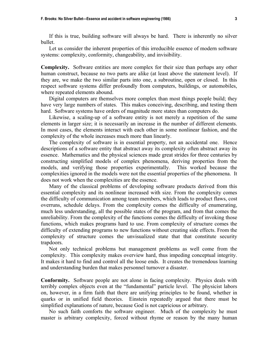 No Silver Bullet - Essence and Accident in Software Engineering - Frederick P. Brooks, Page 3