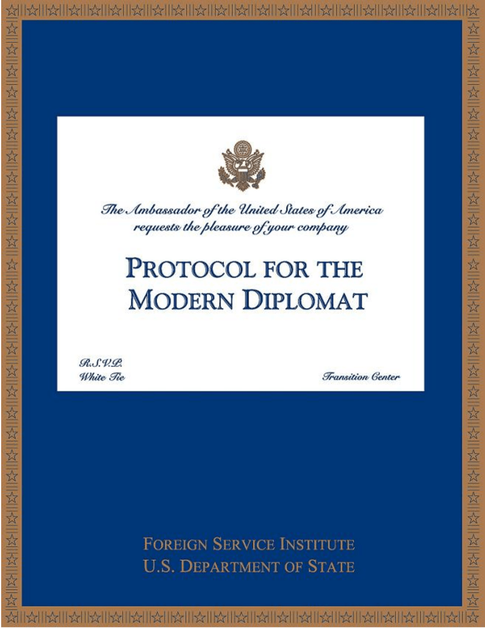 Protocol for the Modern Diplomat, Page 1