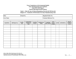 Form OP-UA29 (TCEQ-10049) Glass Manufacturing Unit Attributes - Texas, Page 4
