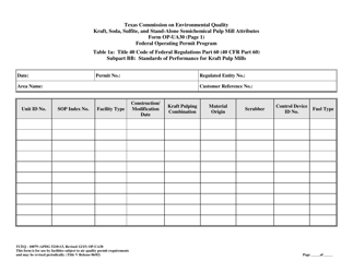 Form OP-UA30 (TCEQ-10079) Kraft, Soda, Sulfite, and Stand-Alone Semichemical Pulp Mill Attributes - Texas, Page 7