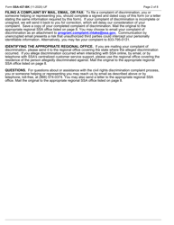 Form SSA-437-BK Complaint Form for Allegations of Discrimination in Programs or Activities Conducted by the Social Security Administration, Page 2