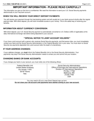 Form SSA-1199-OP126 Direct Deposit Sign-Up Form (Iraq), Page 2