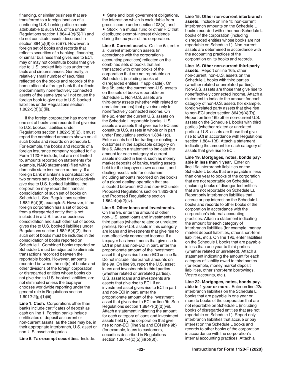 Instructions for IRS Form 1120-F U.S. Income Tax Return of a Foreign Corporation, Page 32