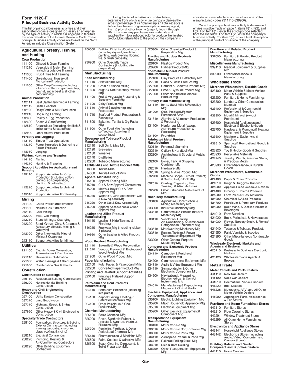 Instructions for IRS Form 1120-F U.S. Income Tax Return of a Foreign Corporation, Page 35