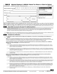 IRS Form 944-X &quot;Adjusted Employer's Annual Federal Tax Return or Claim for Refund&quot;