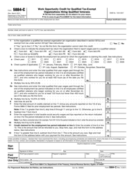 Document preview: IRS Form 5884-C Work Opportunity Credit for Qualified Tax-Exempt Organizations Hiring Qualified Veterans