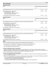 IRS Form 15111 Earned Income Credit Worksheet (Cp 09), Page 2