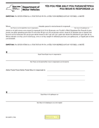 Document preview: Form MV-263FC Online Permit Test Parent/Guardian Certification - New York (Haitian Creole)
