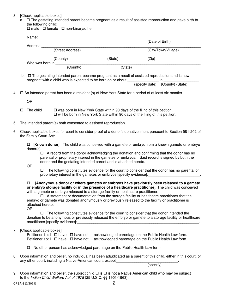 Form CPSA-3 - Fill Out, Sign Online and Download Printable PDF, New ...