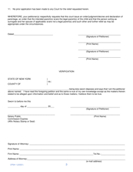 Form CPSA-1 Parentage Petition - Surrogacy Agreement - New York, Page 3