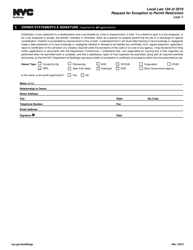 Local Law 104 of 2019 Request for Exception to Permit Restriction - New York City, Page 2