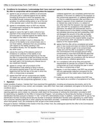 Form DOF OIC-4 Offer-In-compromise for Liabilities Not Fixed and Final, and Subject to Administrative Review - New York City, Page 3