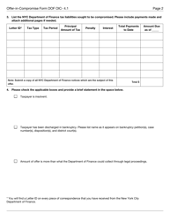 Form DOF OIC-4.1 Offer-In-compromise for Fixed and Final Liabilities - New York City, Page 2
