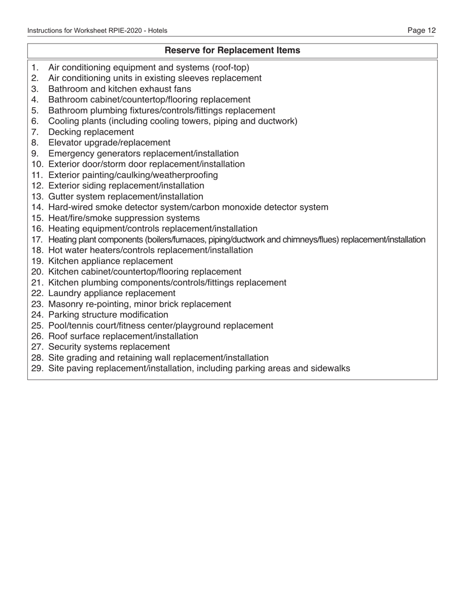 Download Instructions for Real Property and Expense (Rpie) Statement for Hotels PDF, 2020