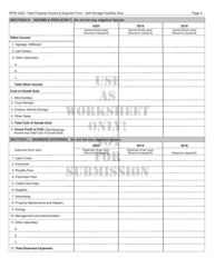 Instructions for Real Property Income and Expense Form for Self-storage Facilities - New York City, Page 15