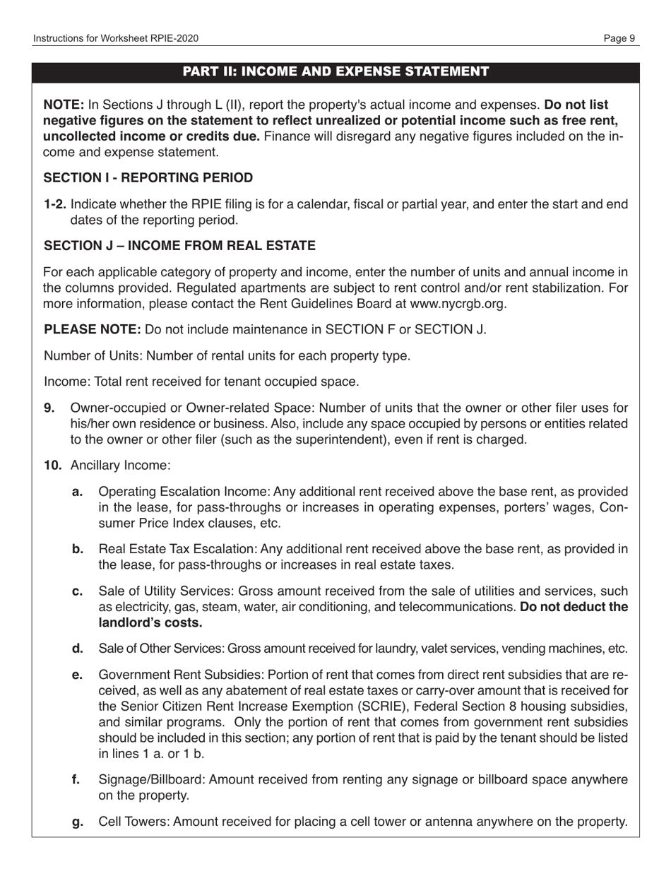 Download Instructions for Real Property and Expense Form PDF, 2020 Templateroller