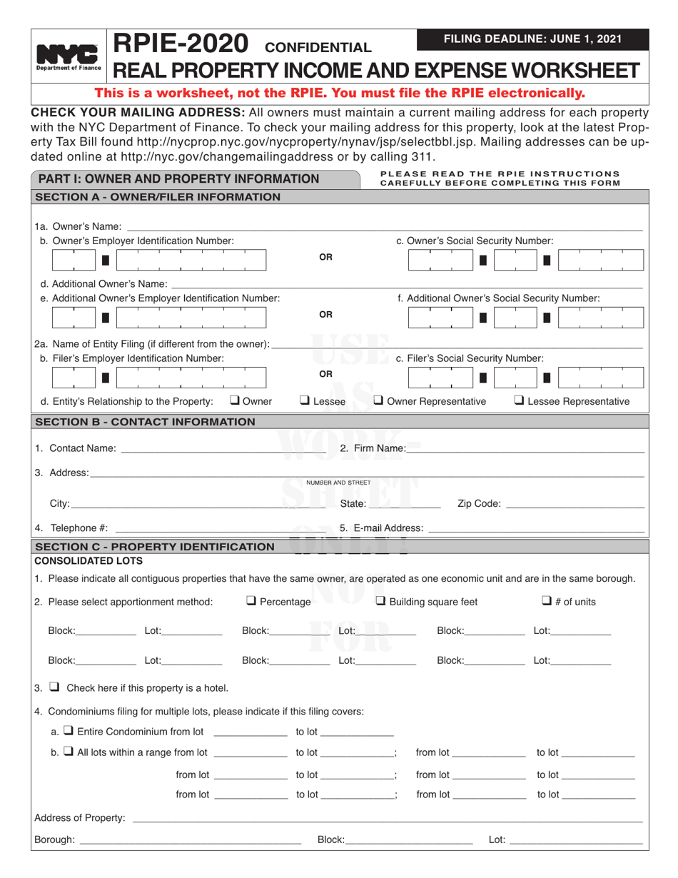 Instructions for Real Property Income and Expense Form - New York City, Page 18