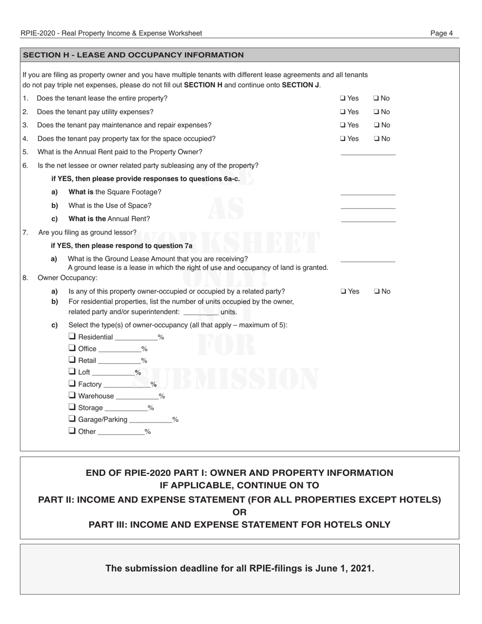 Download Instructions for Real Property and Expense Form PDF, 2020 Templateroller