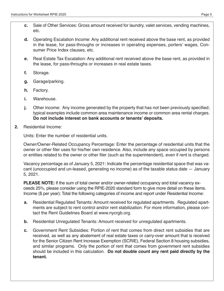 Download Instructions for Real Property and Expense Form PDF, 2020 Templateroller