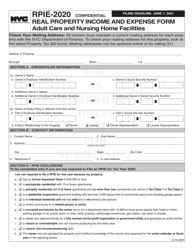 Instructions for Real Property Income and Expense Form for Adult Care and Nursing Home Facilities - New York City, Page 13