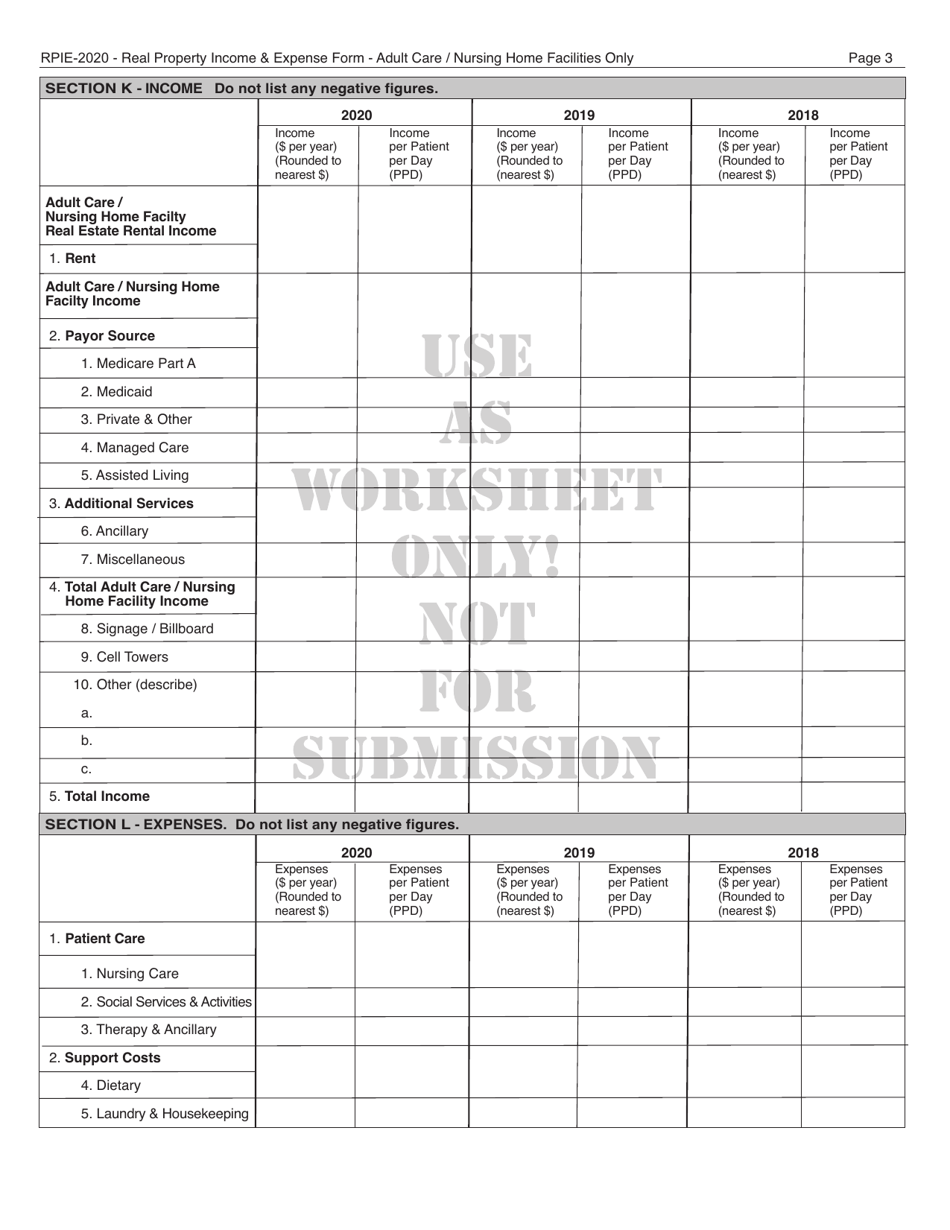 Instructions for Real Property Income and Expense Form for Adult Care and Nursing Home Facilities - New York City, Page 15