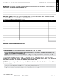 Home Improvement Contractor Contract and Notice of Cancellation - New York City, Page 2
