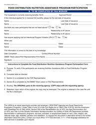 Form FAA-0559A Food Distribution/Nutrition Assistance Program Participation - Arizona, Page 2