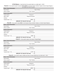 Form ST-50 Temporary Sales Tax Certificate/Return (Use for Shows and Events Starting on and After April 1, 2021) - Virginia, Page 2