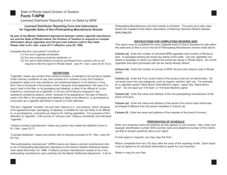 Form T-NPM Licensed Distributor Reporting Form on Sales by Npm - Rhode Island, Page 2