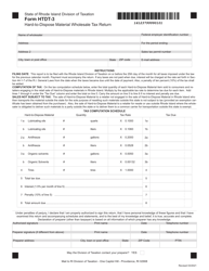 Document preview: Form HTDT-3 Hard-To-Dispose Material Wholesale Tax Return - Rhode Island