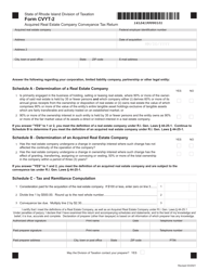 Form CVYT-2 &quot;Acquired Real Estate Company Conveyance Tax Return&quot; - Rhode Island