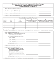 Form CBT-150 Estimated Tax Worksheet for Taxpayers With Gross Receipts Less Than $50,000,000 in the Prior Privilege Period - New Jersey, Page 4