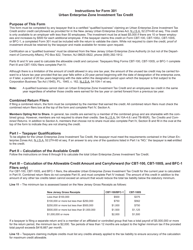 Form 301 Urban Enterprise Zone Investment Tax Credit - New Jersey, Page 3
